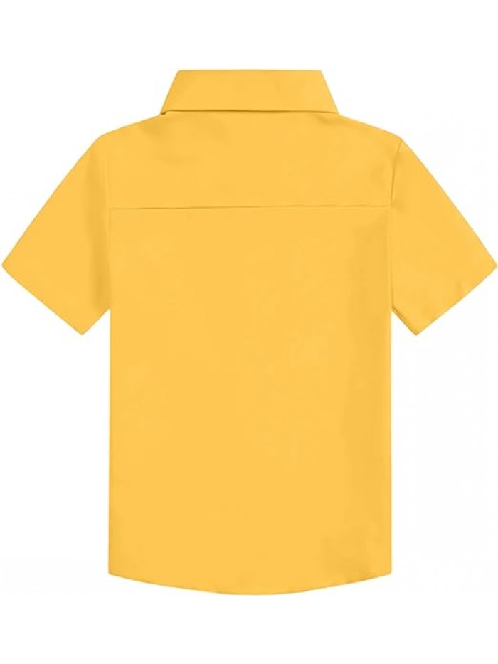Boys and Mens Casual Short Sleeve Button Down Shirts, US 12 Months - Adult 2XL