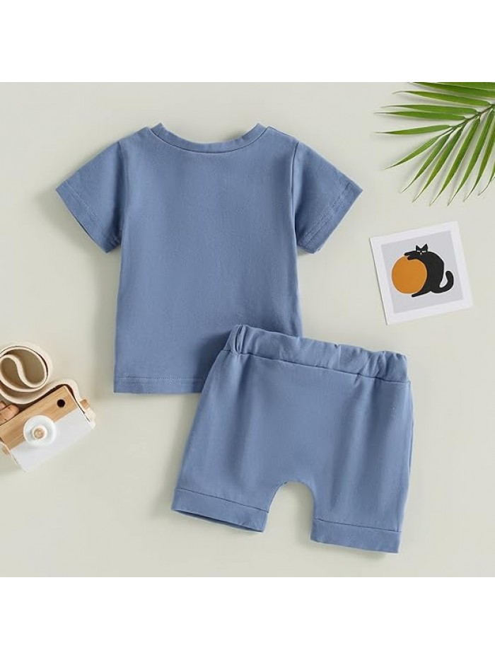 nfant Toddler Baby Boy Summer T Shirt Shorts Outfits Short Sleeve Tee Tops Clothes Set
